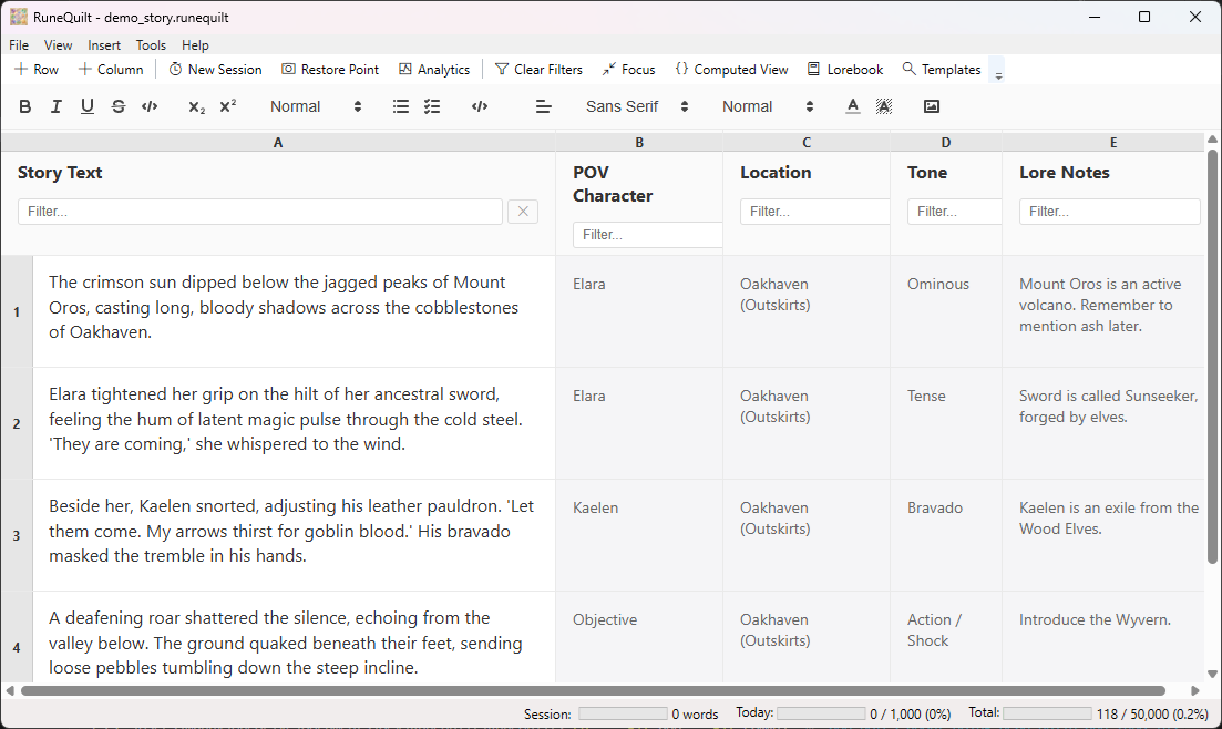RuneQuilt main editor grid